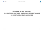 Le contrat de ville de la Métropole Rouen Normandie 2015-2020